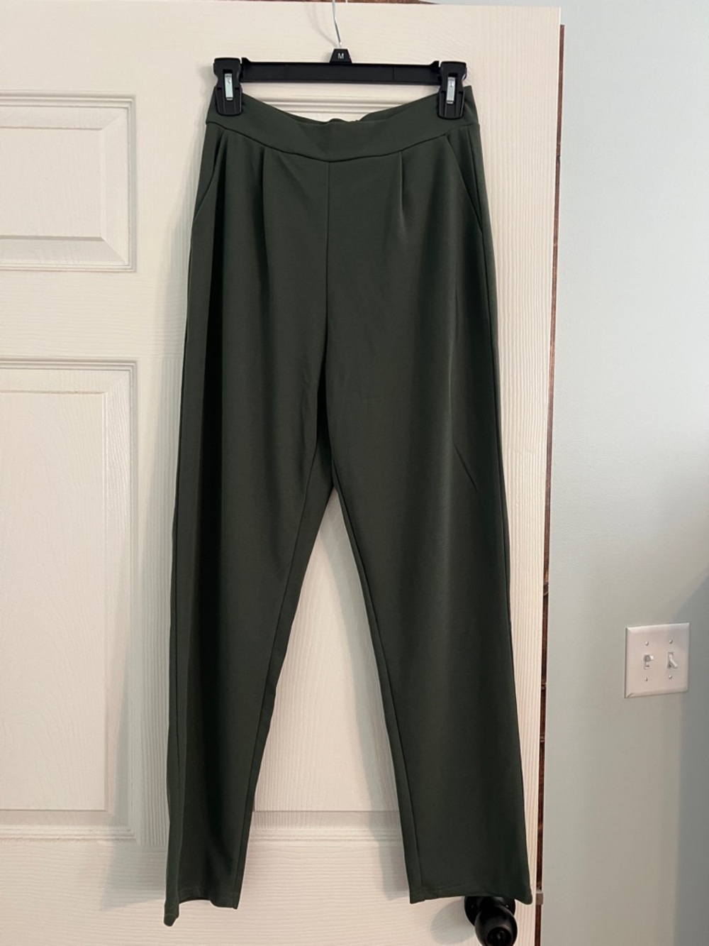 High-Waist Olive Green Women’s Tapered Pants
